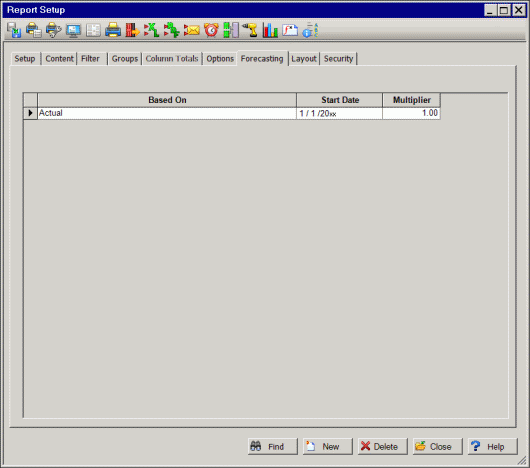 Forecasting Tab Example