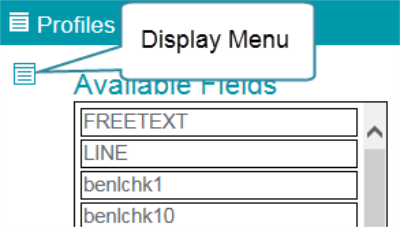 options menu