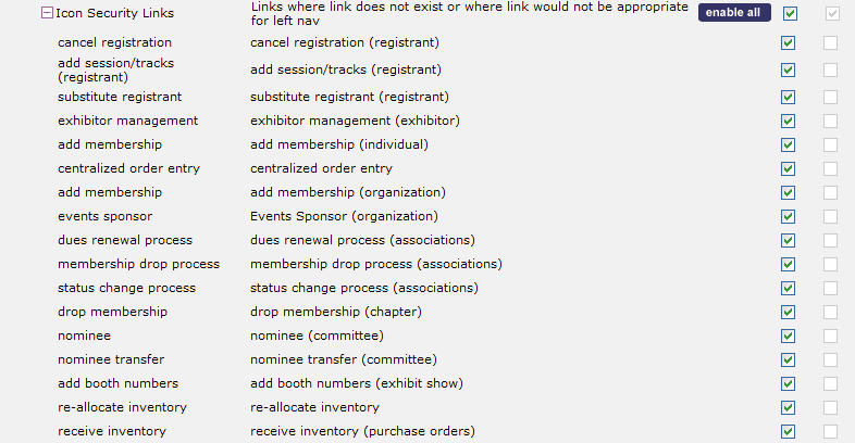 group item links from admin security group item link security