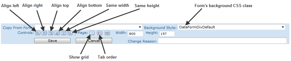 Form Designer Toolbar Form Designer Toolbar