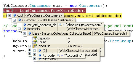 Debugger view Debugger view